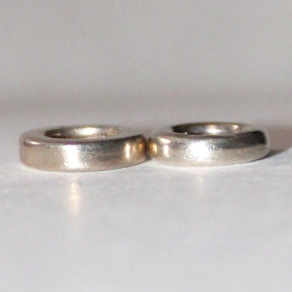 Pandora Sterling Silver Plain Round Ring Spacer Charms Bundle of 2 - Picture 1 of 6